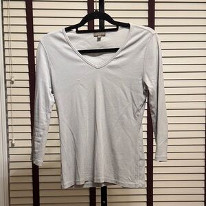 Lilla Soft Gray V-Neck Blouse - Size S